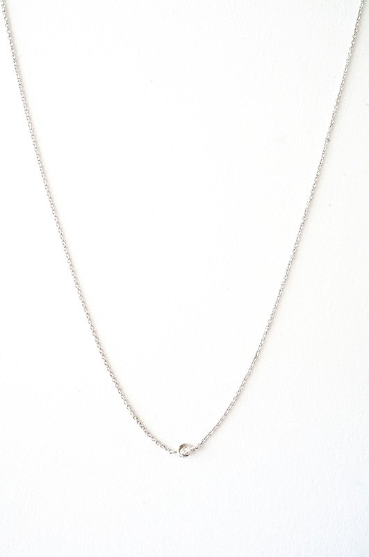 Single Bezeled Crystal Necklace