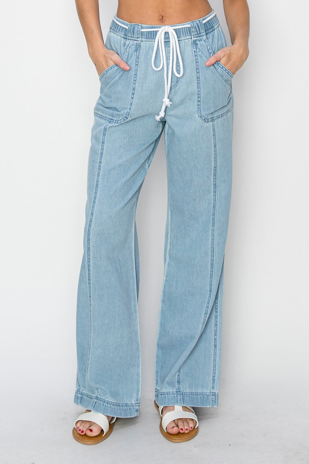 Risen High Rise Straight Jeans