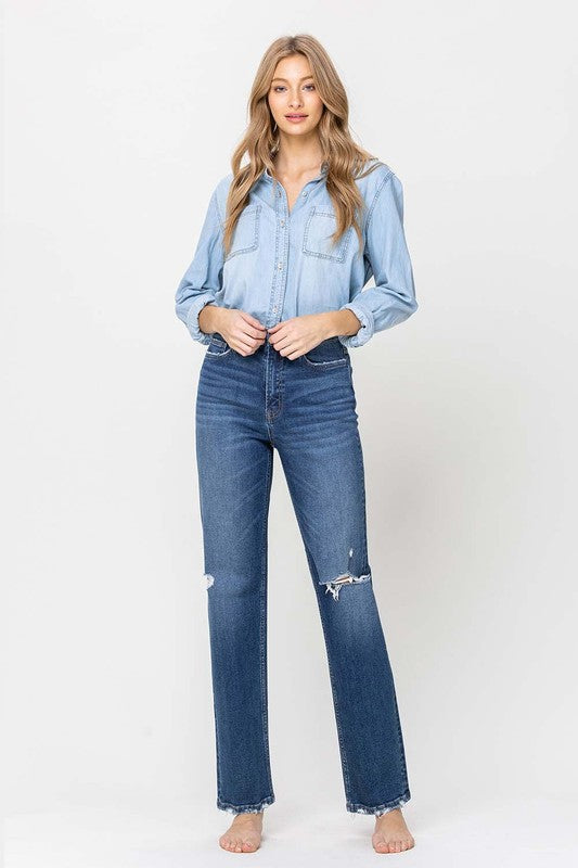 Flying Monkey Super High Rise Straight Leg Jeans