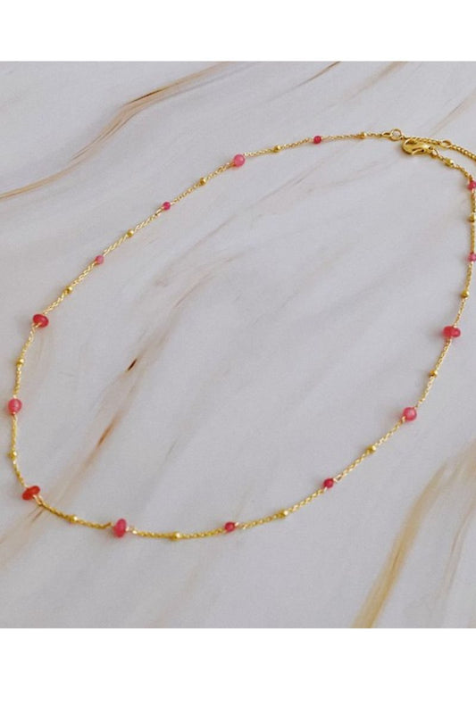 Dainty Stone Bead Necklace