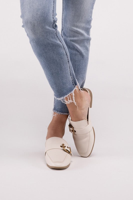 Morris Buckle Backless Slides Loafer Shoes