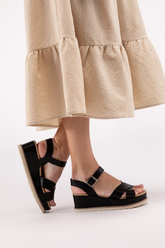 Emily Strap Wedge Sandals