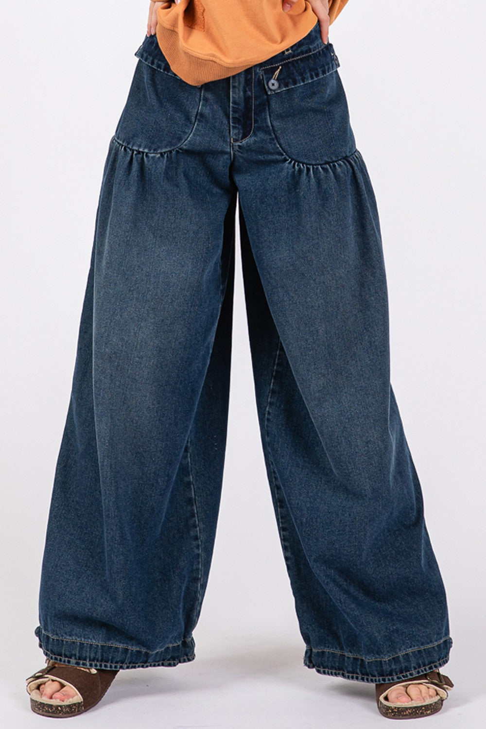 Cassie Wide Leg Jeans Dark Wash