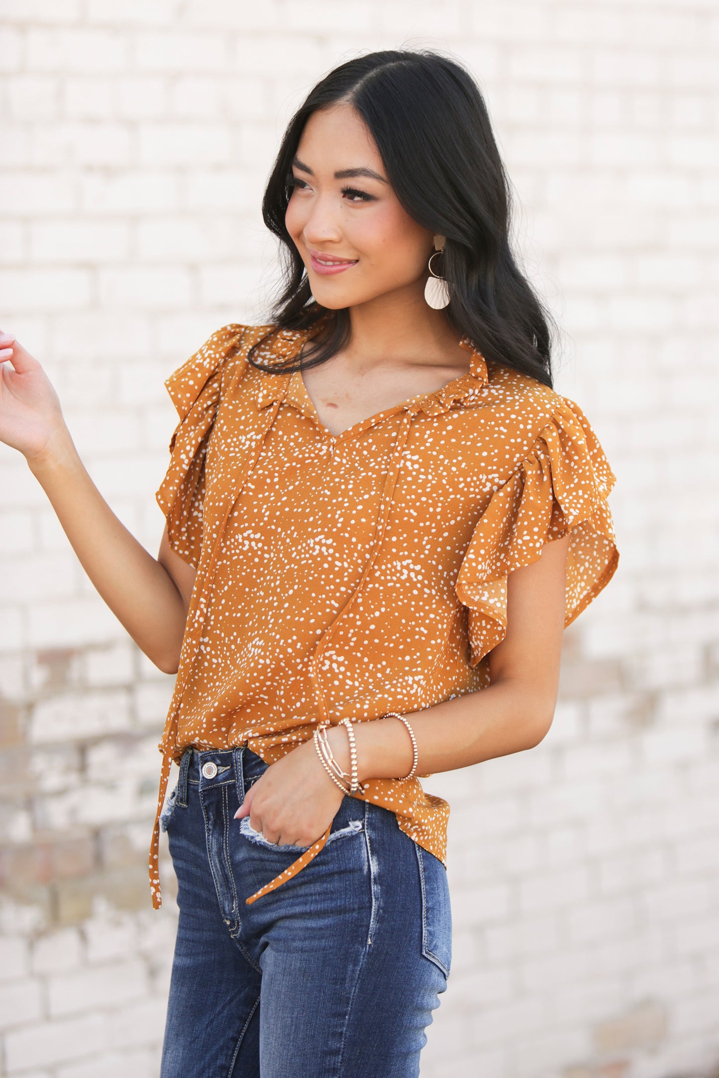 Leaf Sleeve Blouse