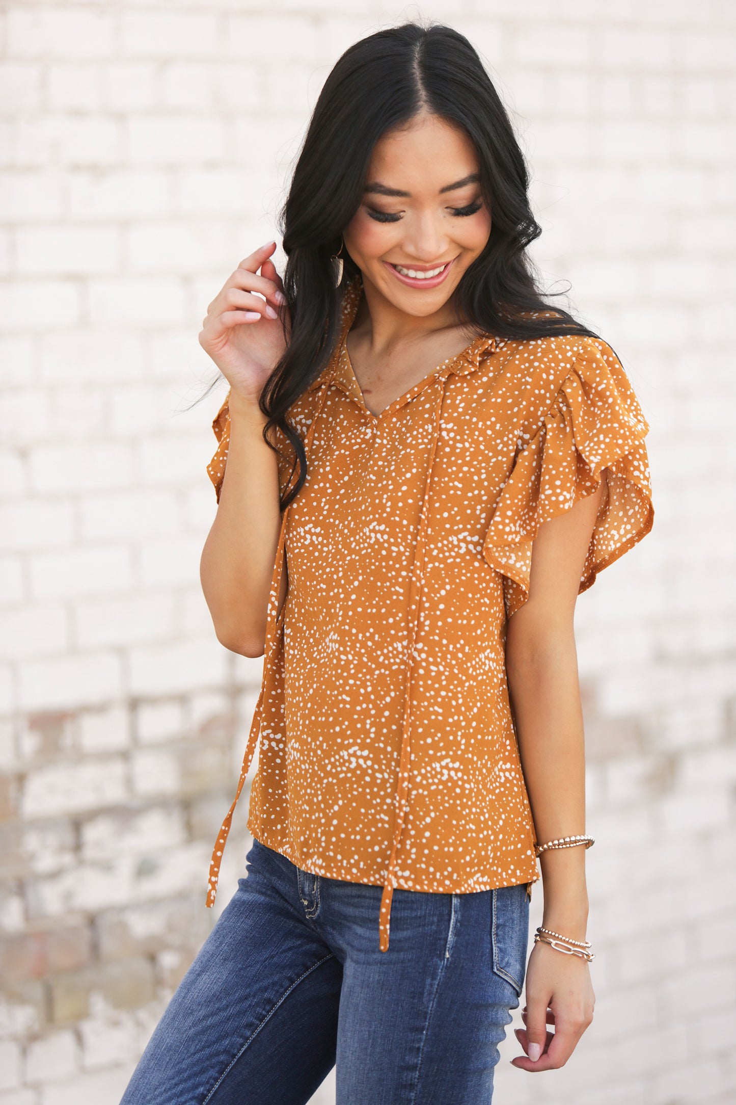 Leaf Sleeve Blouse