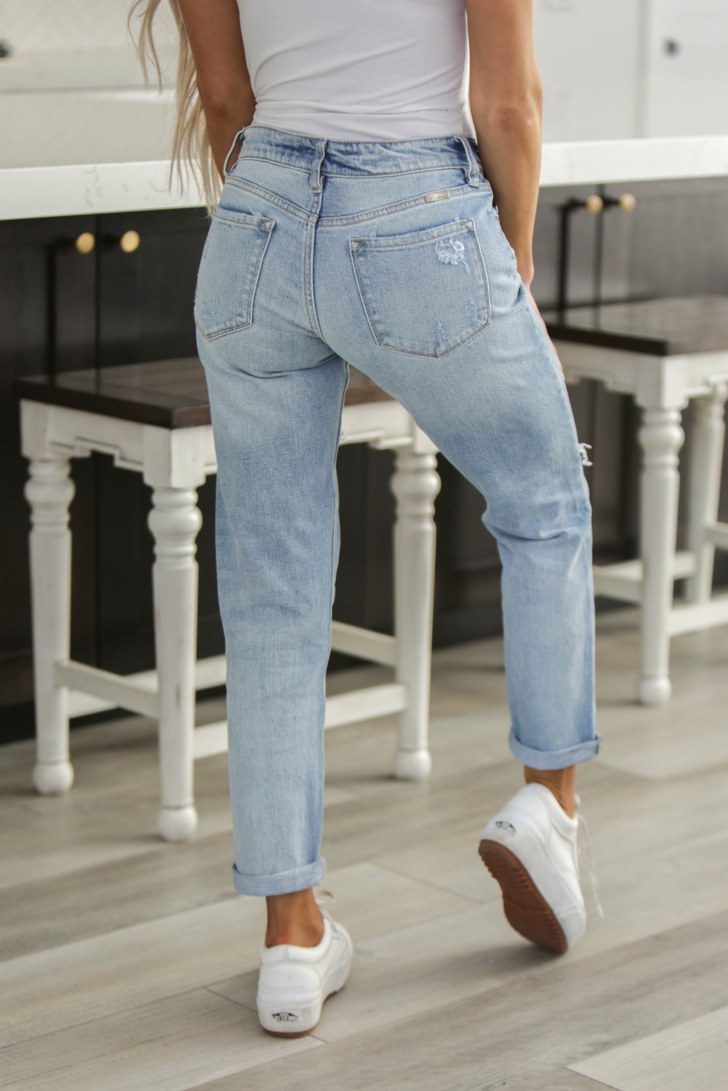 Kancan Mid Rise Boyfriend Jeans