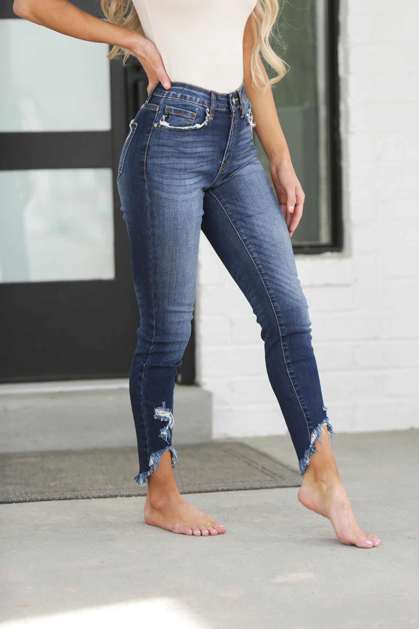 Raw Hem Kancan Skinny Jeans