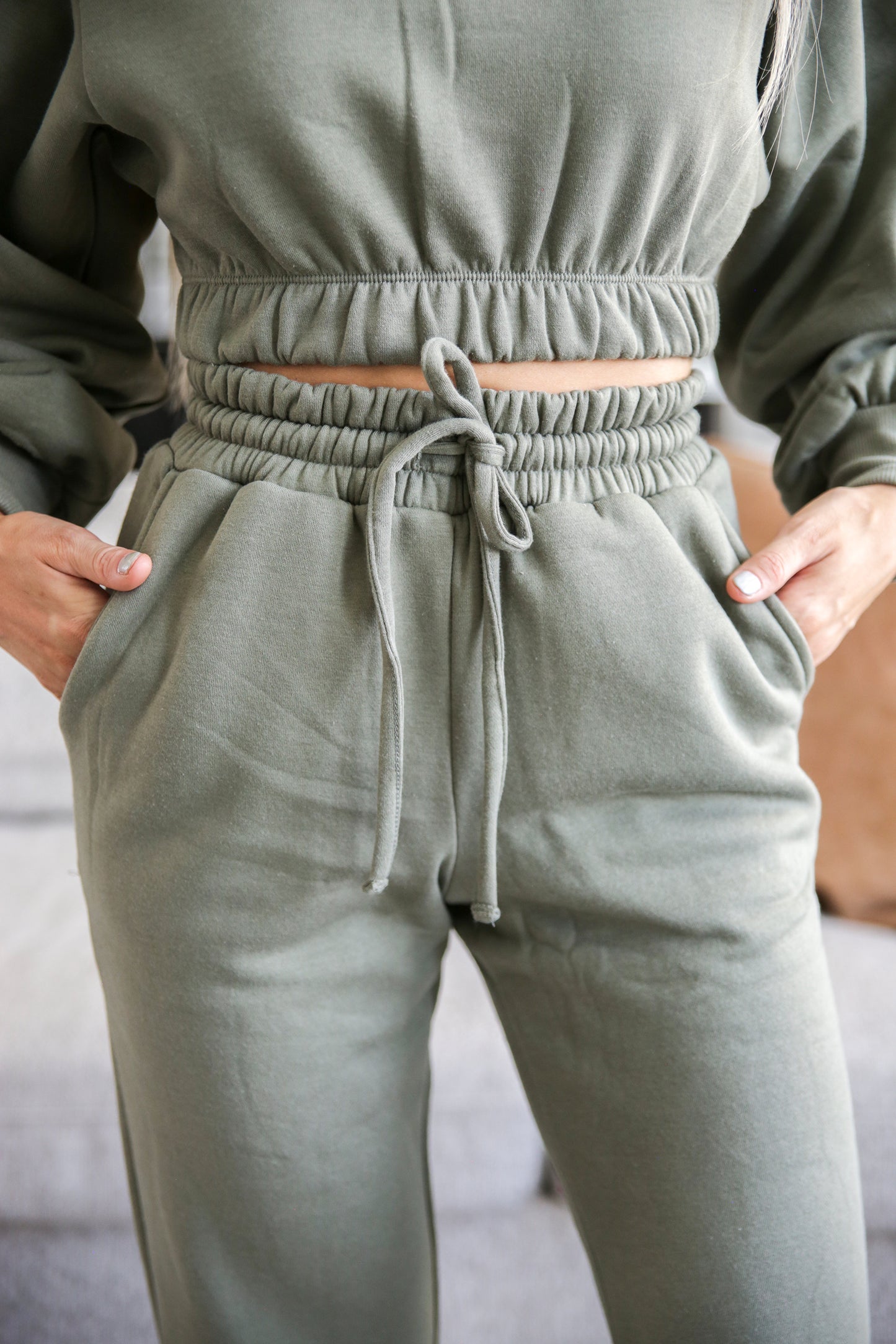 Lazy Day Cropped Sweatshirt Set