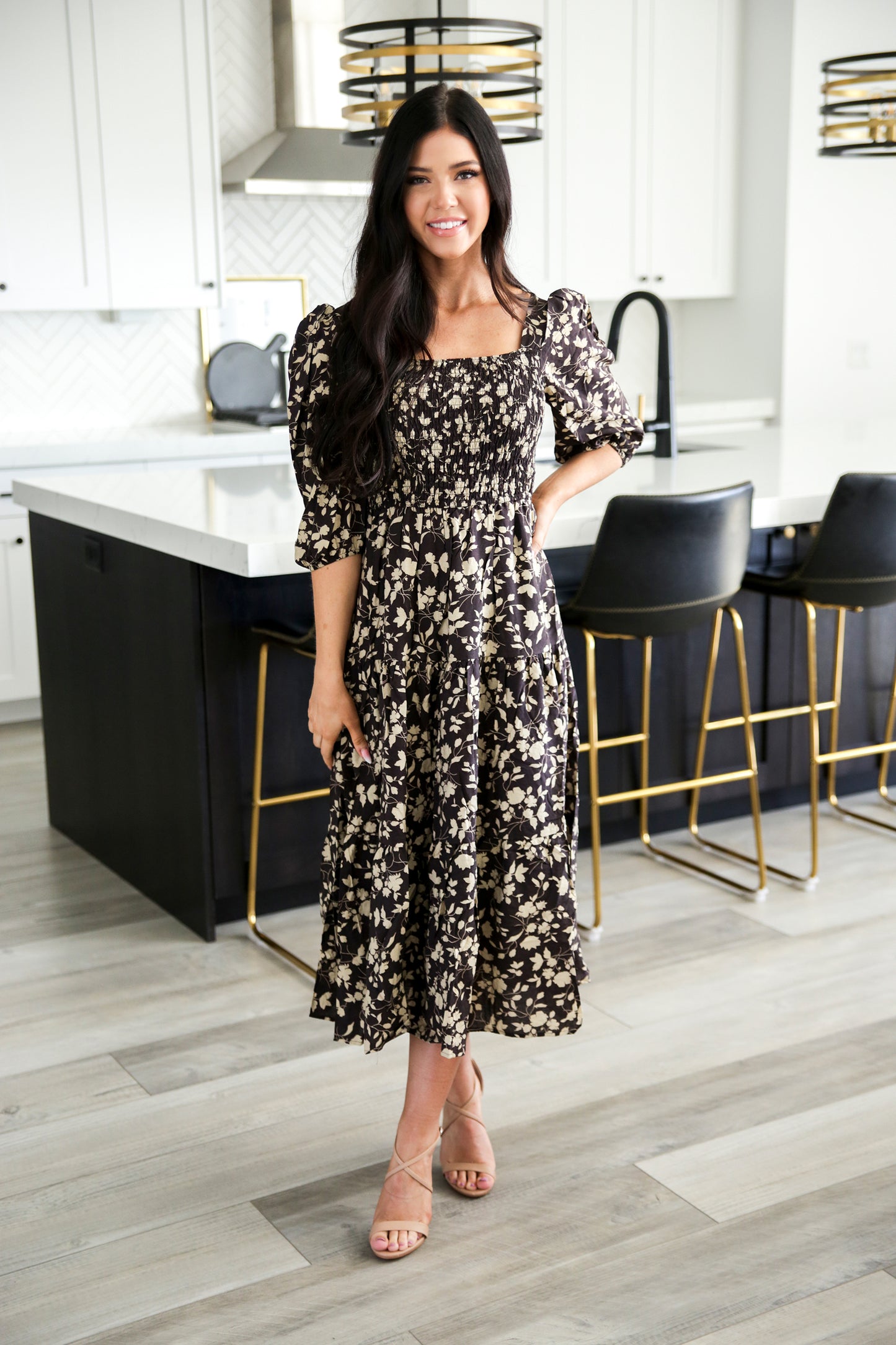 Kelsie Smocked Midi Dress